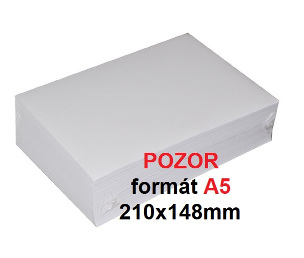 Papír xerografický A5 80g, 500listů, POZOR A5 (210x148mm)