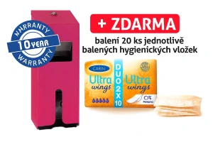 Zásobník na hygienické vložky a tampony + vložky ZDARMA, STELLA Economy nerez mat růžová