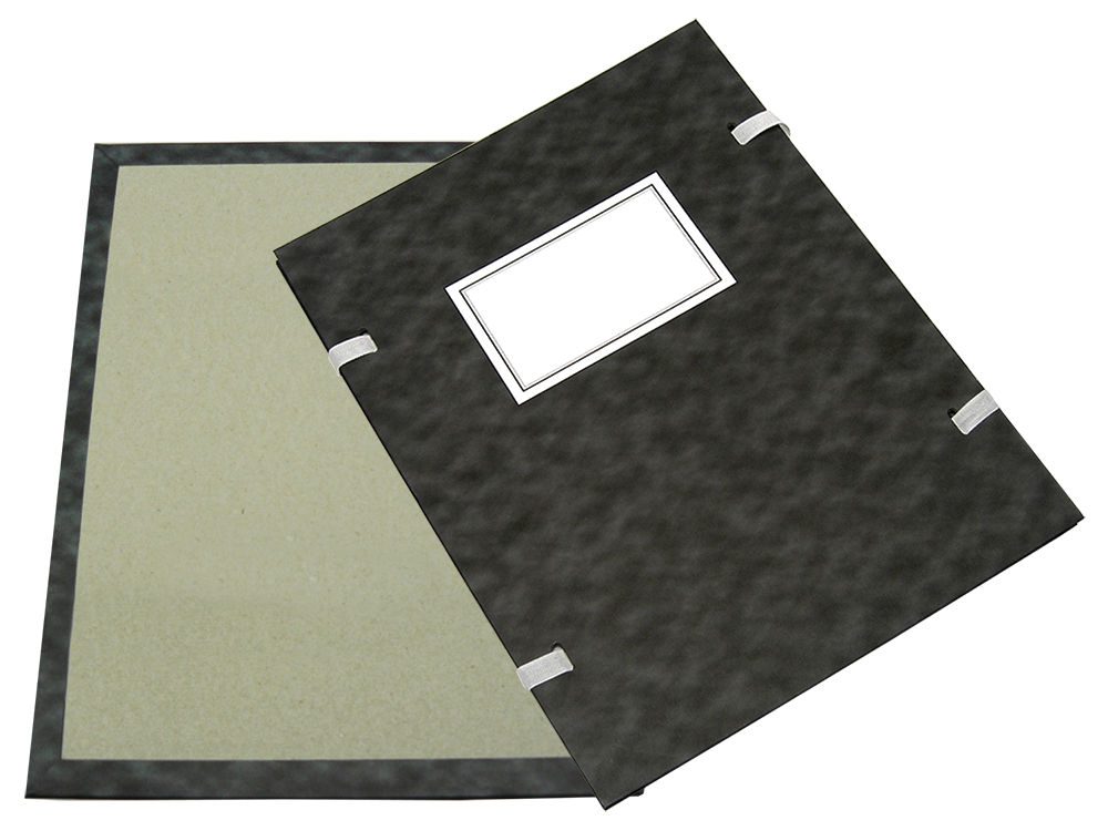 Spisové desky s tkanicí A4, mramor, černá, potažená