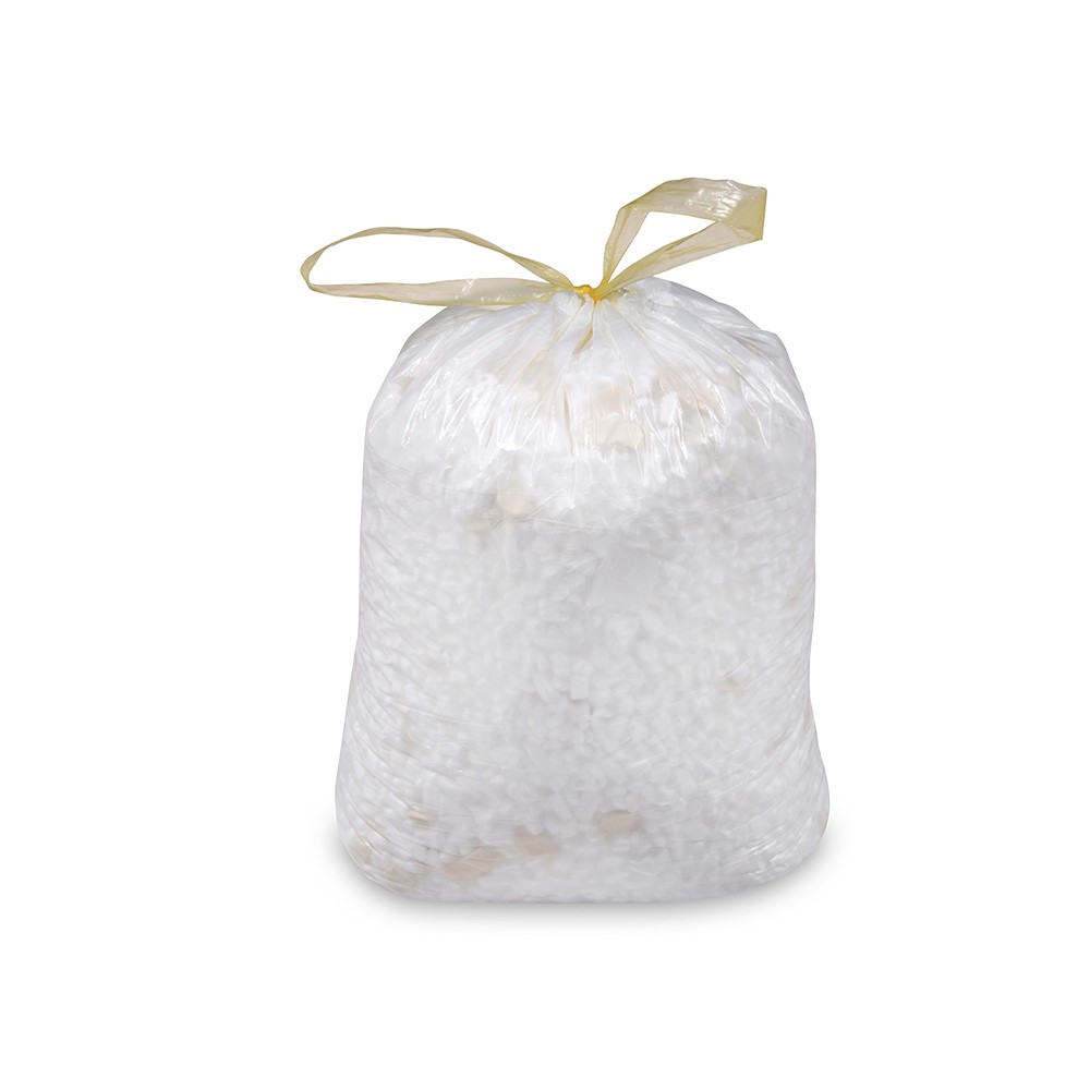 Pytle na odpadky, 30 l, zatahovací, 20 ks v roli, bílé/žlutý pásek, HDPE