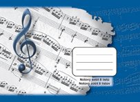 Sešit Notový A5, 8 listů, na šířku, ML-1