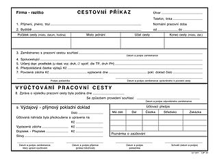 Cestovní příkaz A5 100 listů, OPTYS 1051