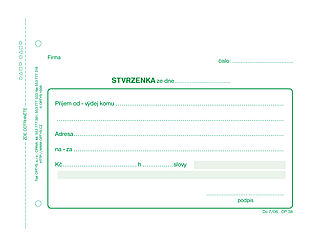 Stvrzenka,100 listů,A6,nepropis, OPTYS 1038