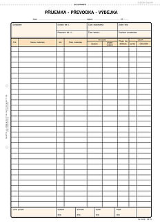 Příjemka, převodka, výdejka, A4 samopropis,100 listů,  OPTYS 1075