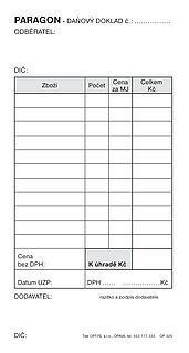 Paragon obchodní 50listů,nepropisovací, OPTYS 1320