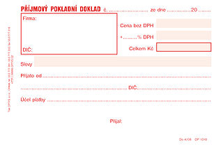 Příjmový pokladní dokladA6,samopropis,50 listů, OPTYS 1318