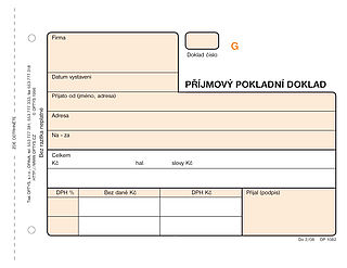 Příjmový pokladní doklad ,3x25listů,samopropis, OPTYS 1082