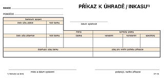 Jednorázový příkaz 1/3 A4,samopropis ,100 listů, OPTYS 1109