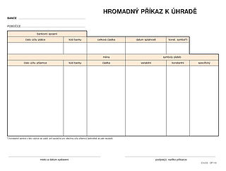 Hromadný příkaz A5,samopropsi 100listů, OPTYS 1110