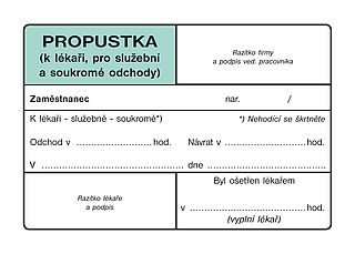 Propustka 100listová,nepropis A7, OPTYS 1147