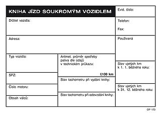 Kniha jízd souk.osob.vozidls A6,32 listů, OPTYS 1170