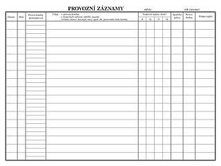 Provozní deník plynového kotle A4,28 listů OPTYS 1241