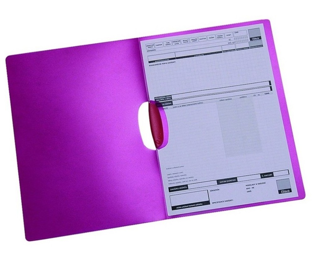 Desky s klipem "Color" modrá, průhledný PP, A4