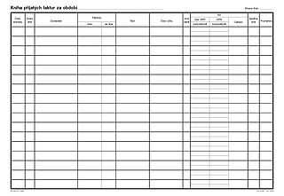 Kniha přijatých faktur (závazků) A4,32 listů, OPTYS 1009