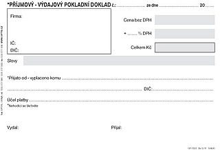 Univerzální  příjmový a výdajový samopropis,50 listů, OPTYS 1322