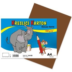 Kreslící karton A4 180g, hnědý, 1 list
