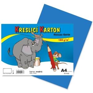 Kreslící karton A4 180g, modrý světle, 1 list
