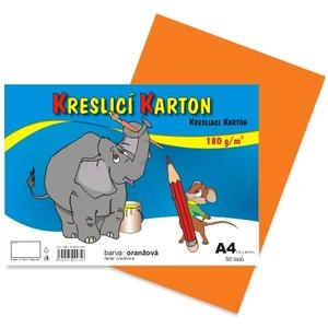 Kreslící karton A4 180g, oranžový, 1 list
