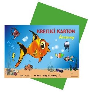 Kreslící karton A4 180g, zelený světle, 1 list