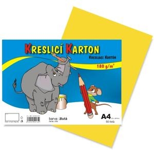 Kreslící karton A4 180g, žlutý, 1 list