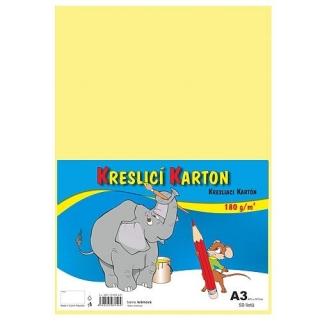 Kreslící karton A3 180g, krémový, 1 list