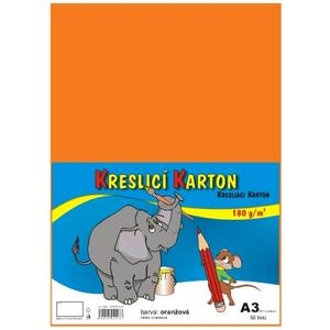 Kreslící karton A3 180g, oranžový, 1 list