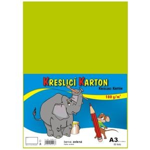 Kreslící karton A3 180g, zelený světle, 1 list