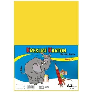 Kreslící karton A3 180g, žlutý, 1 list