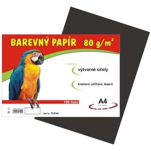 Papír pro výtvarku 80g A4 , černý, 1 list