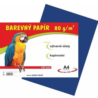 Papír pro výtvarku 80g A4 , modrý tmavě, 1 list