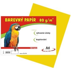 Papír pro výtvarku 80g A4 , žlutý, 1 list