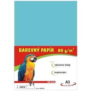 Papír pro výtvarku 80g A3 , modrý světle, 1 list