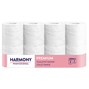 Toaletní papír HARMONY Professional, PREMIUM, 8ks v bal., bílý, 3vr., rolička 29,2m, 100% celulóza, 1801, Harmony