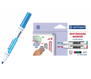 Značkovač 8559 stíratelný sada 4 barev na bílé tabule stopa 2,5mm válcový hrot, CENTROPEN