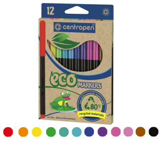 Popisovač 2560/12, sada 12 barev, ERGO držení, 1mm, ECO, CENTROPEN