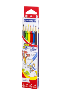 Barevné pastelky trojhranné, sada 6 barev, 9521, CENTROPEN