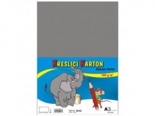 Kreslící karton A3 180g, šedý, v bal. 50listů