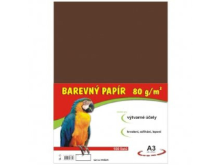Papír pro výtvarku 80g A3 , hnědý, 1 list