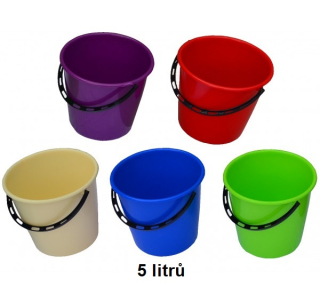 Kbelík UH 5litrů, TOP různé barvy s plastovou rukojetí (vědro)