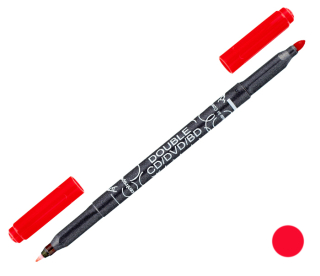 Permanentní popisovač 3616, červený, na CD/DVD/BD, oboustranný 0,6 a 2,5mm, CENTROPEN