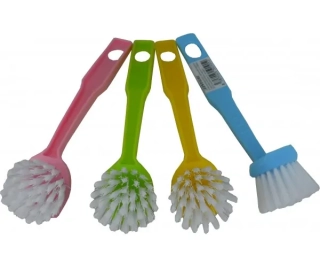 Kartáč na nádobí s rukojetí, dílka 20cm, délka vlasu: 2,5cm, průměr plochy štětin: 4,5 cm