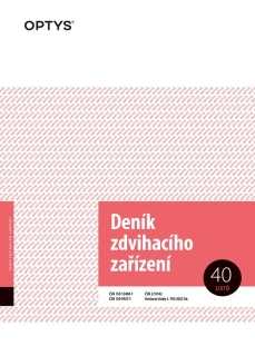 Deník zdvihacího zařízení A4, 40 listů, OPTYS 1127