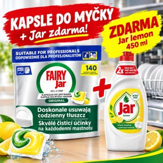 Jar Professional kapsle do myček Original 140ks + Jar 450ml Lemon na nádobí ZDARMA