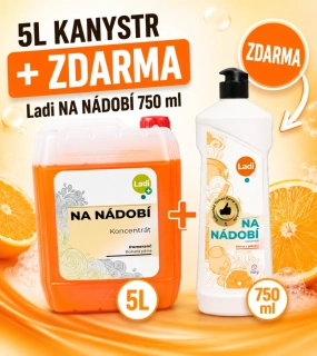 Ladi Plus na nádobí Oranž 5kg + 750ml ZDARMA