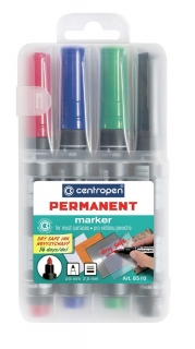 Popisovač 8510 sada 4 barev, permanent, stopa 2,5mm, kulatý hrot, CENTROPEN