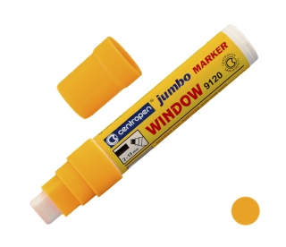 Značkovač Jumbo 9120 na sklo oranžový, stopa 2-15mm, křídový, CENTROPEN