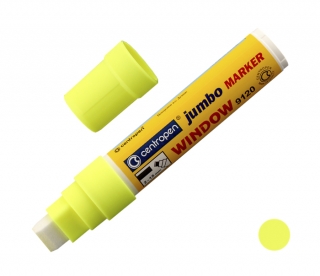 Značkovač Jumbo 9120 na sklo žlutý, stopa 2-15mm, křídový, CENTROPEN