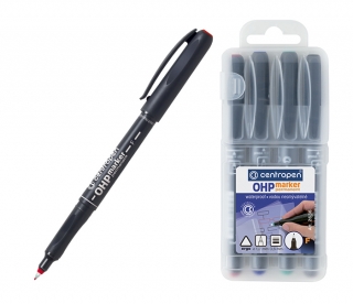 Popisovač 2636 F permanent sada 4ks, stopa 0,6mm, CENTROPEN