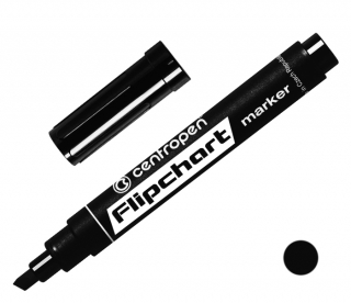 Značkovač 8560 černý, určený k psaní na papír - Flipchart, stopa 1-4,6mm klínový hrot, CENTROPEN