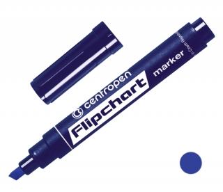 Značkovač 8560 modrý, určený k psaní na papír - Flipchart, stopa 1-4,6mm klínový hrot, CENTROPEN